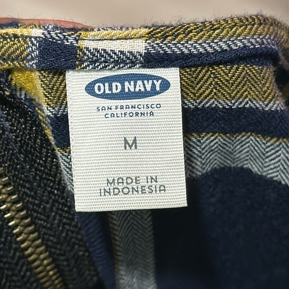 Old Navy Womens Dress Medium Blue Plaid 3/4 Sleeve Round Neck Back Zip Casual - Picture 5 of 6